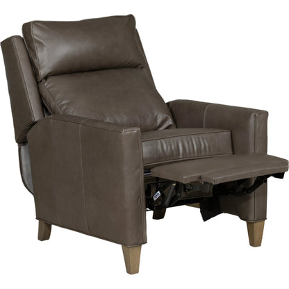Beth Page Manual Push Back Recliner by Fairfield Chair in dark brown. Made from beech solids in a unique style.