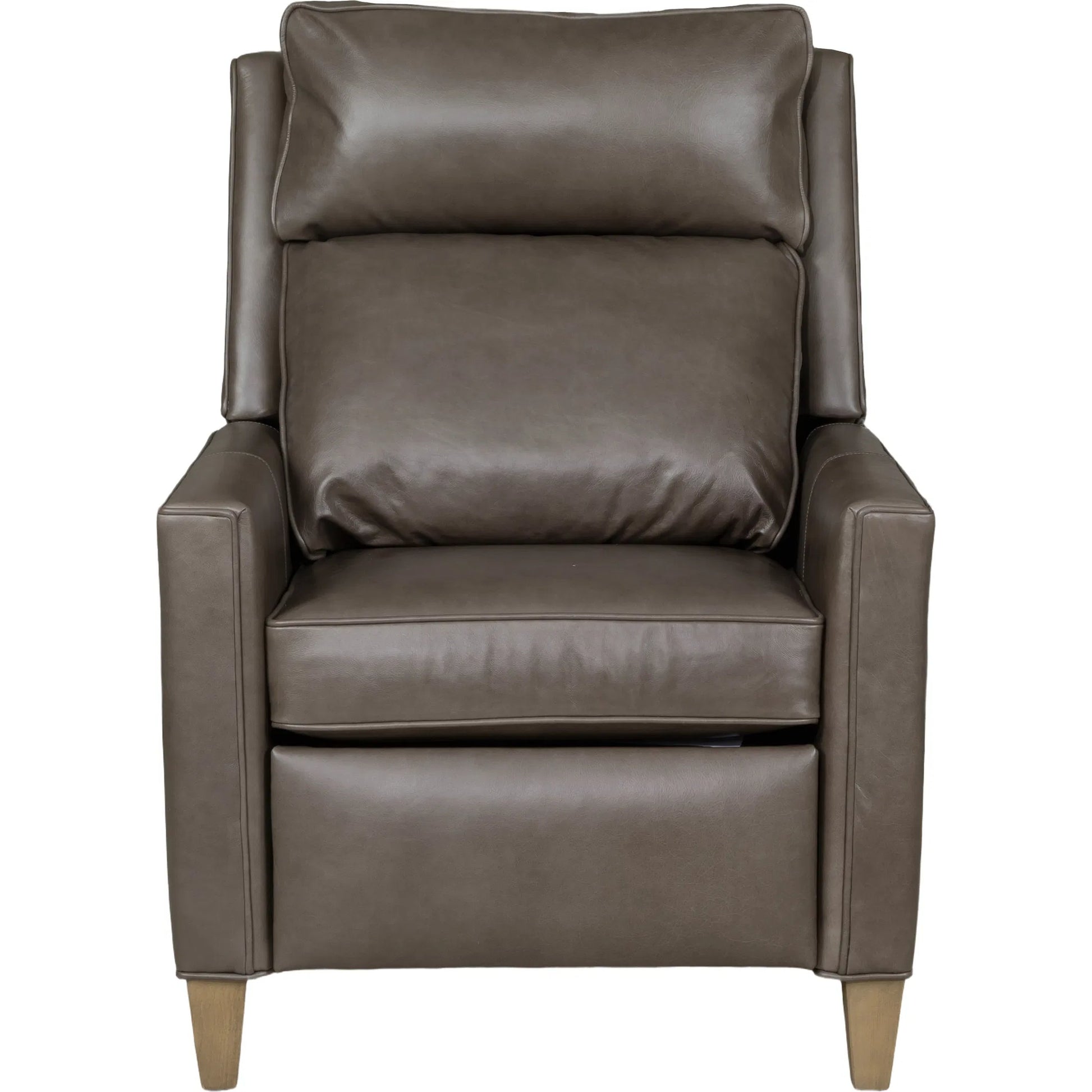 Beth Page Manual Push Back Recliner by Fairfield Chair in dark brown. Made from beech solids in a unique style.