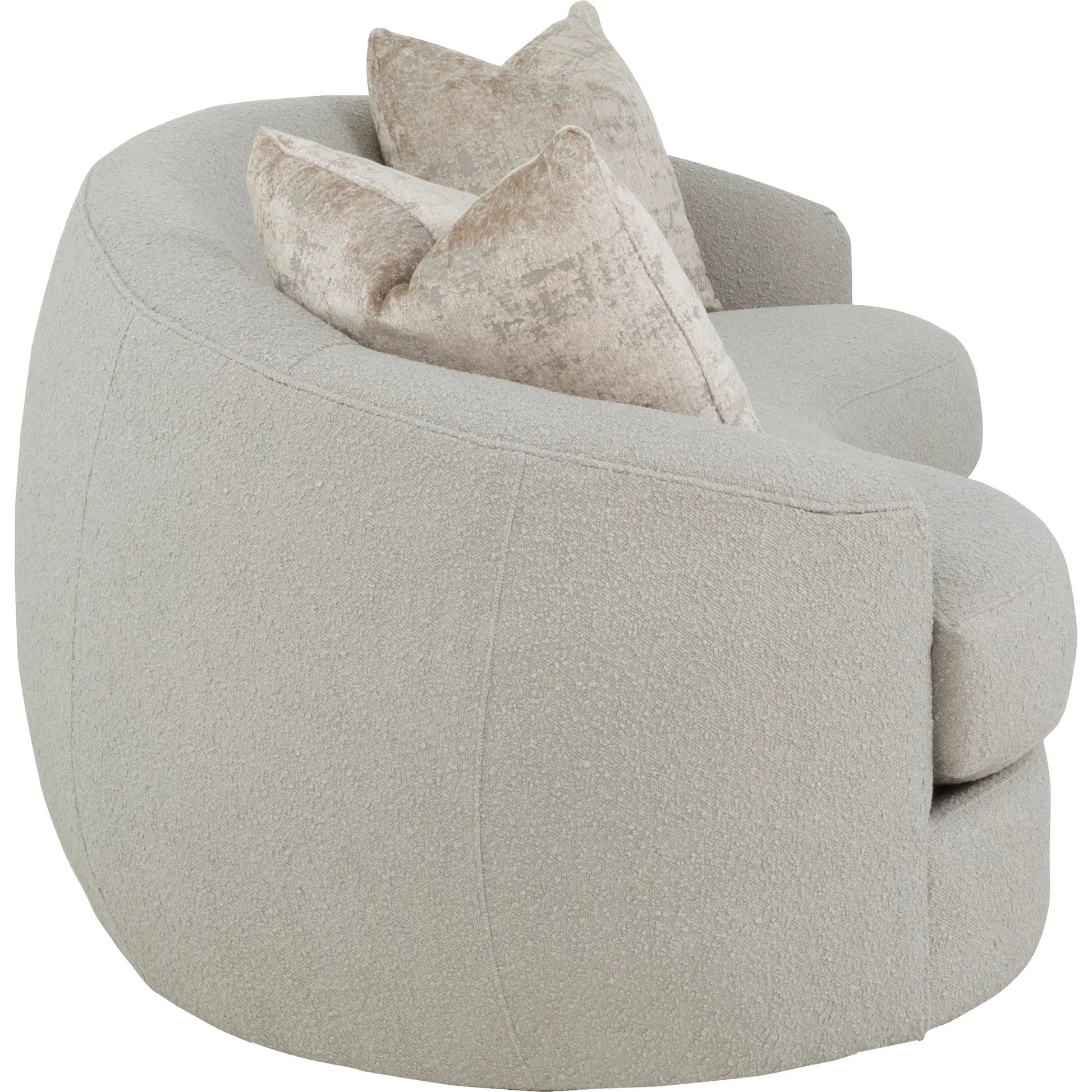 Marilyn Grande Sofa by Fairfield Chair in light grey and dove. Made from unique in a unique style.