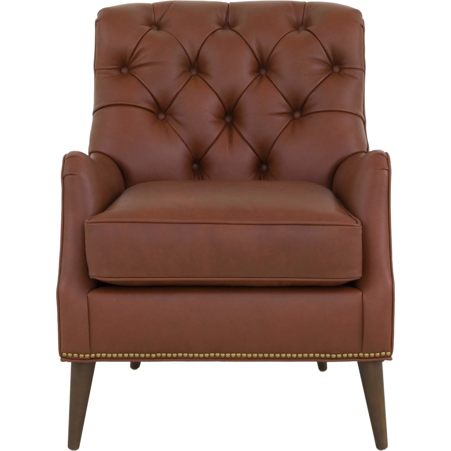 002 SI-2636187 | Additional Silo | Arnold Tufted Lounge Chair by Fairfield Chair in brown and sycamore. Made from beech solids in a unique style.