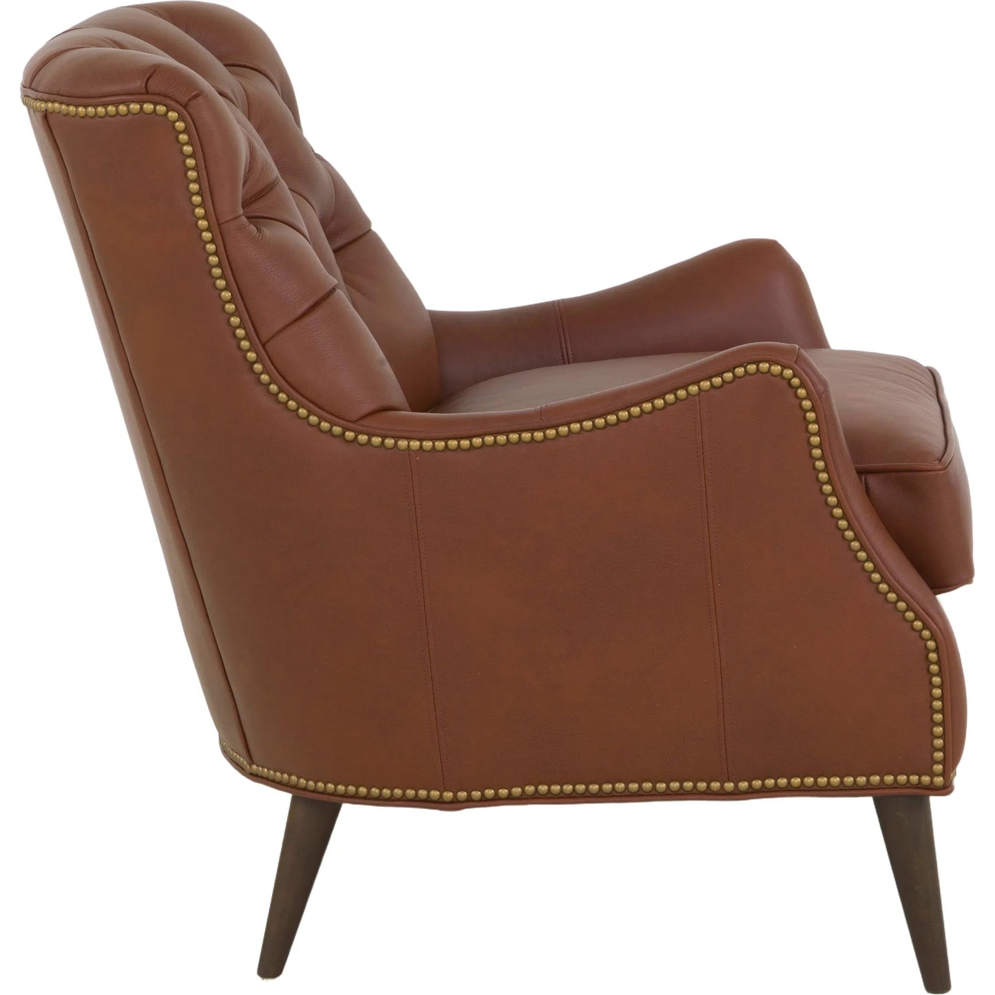 003 SI-2636187 | Additional Silo | Arnold Tufted Lounge Chair by Fairfield Chair in brown and sycamore. Made from beech solids in a unique style.