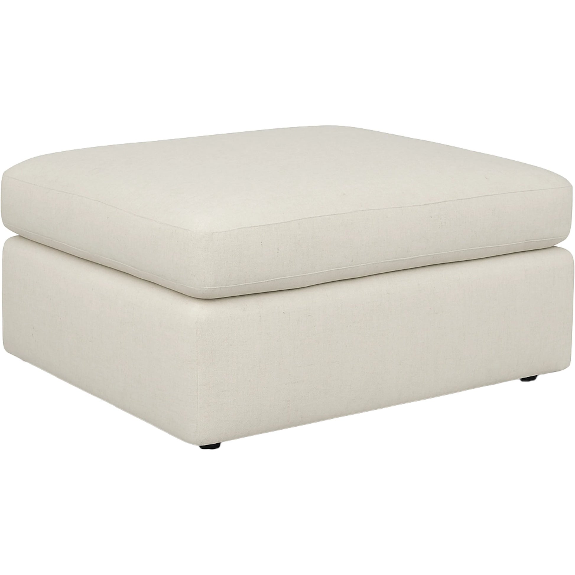 Libby Langdon Francis Bumper Ottoman by Fairfield Chair in cream and ivory. Made from unique in a unique style.