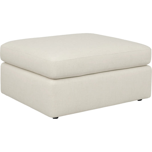 Libby Langdon Francis Bumper Ottoman by Fairfield Chair in cream and ivory. Made from unique in a unique style.