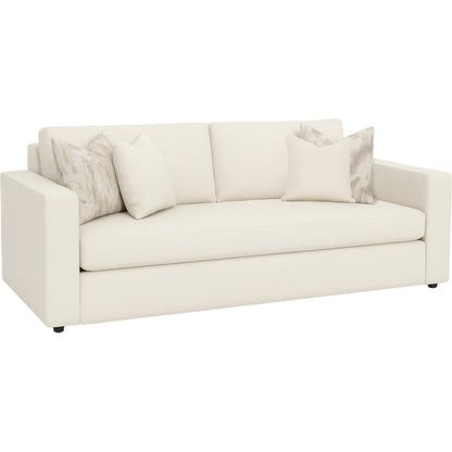 Libby Langdon Francis Sofa by Fairfield Chair in cream and ivory. Made from beech solids in a unique style.