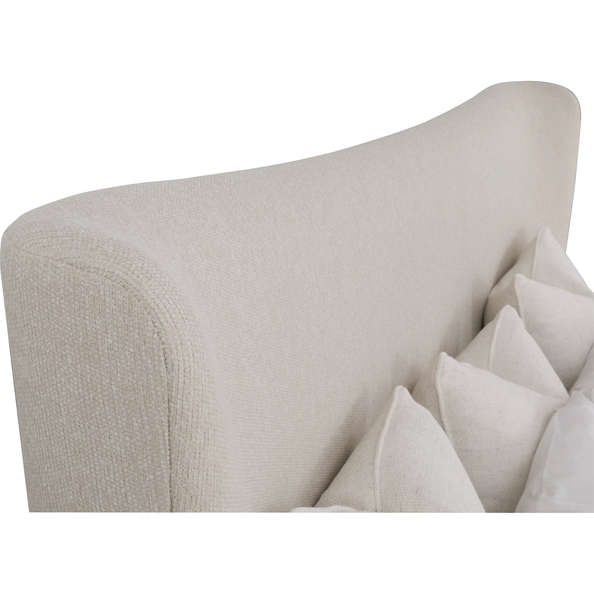 Inez Upholstered Bed by Fairfield Chair in cream and almond buff. Made from ash in a unique style.