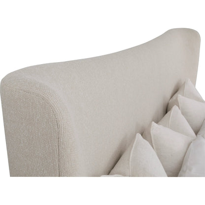 Inez Upholstered Bed by Fairfield Chair in cream and almond buff. Made from ash in a unique style.