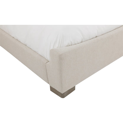 Inez Upholstered Bed by Fairfield Chair in cream and almond buff. Made from ash in a unique style.