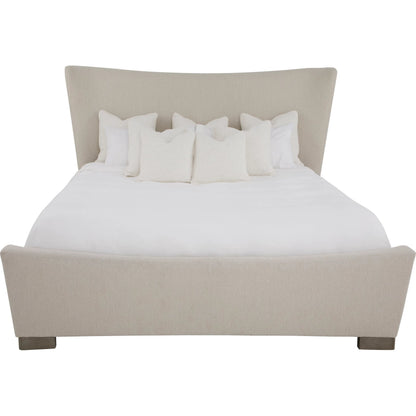 Inez Upholstered Bed by Fairfield Chair in cream and almond buff. Made from ash in a unique style.