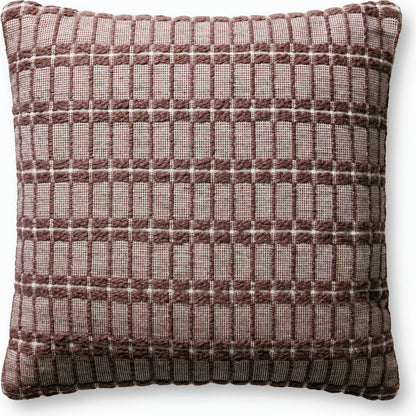 PCJ0019 Pillow by Chris Loves Julia x Loloi in burgundy. Made from cotton, rayon in a modern style.