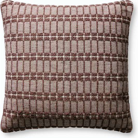 PCJ0019 Pillow by Chris Loves Julia x Loloi in burgundy. Made from cotton, rayon in a modern style.