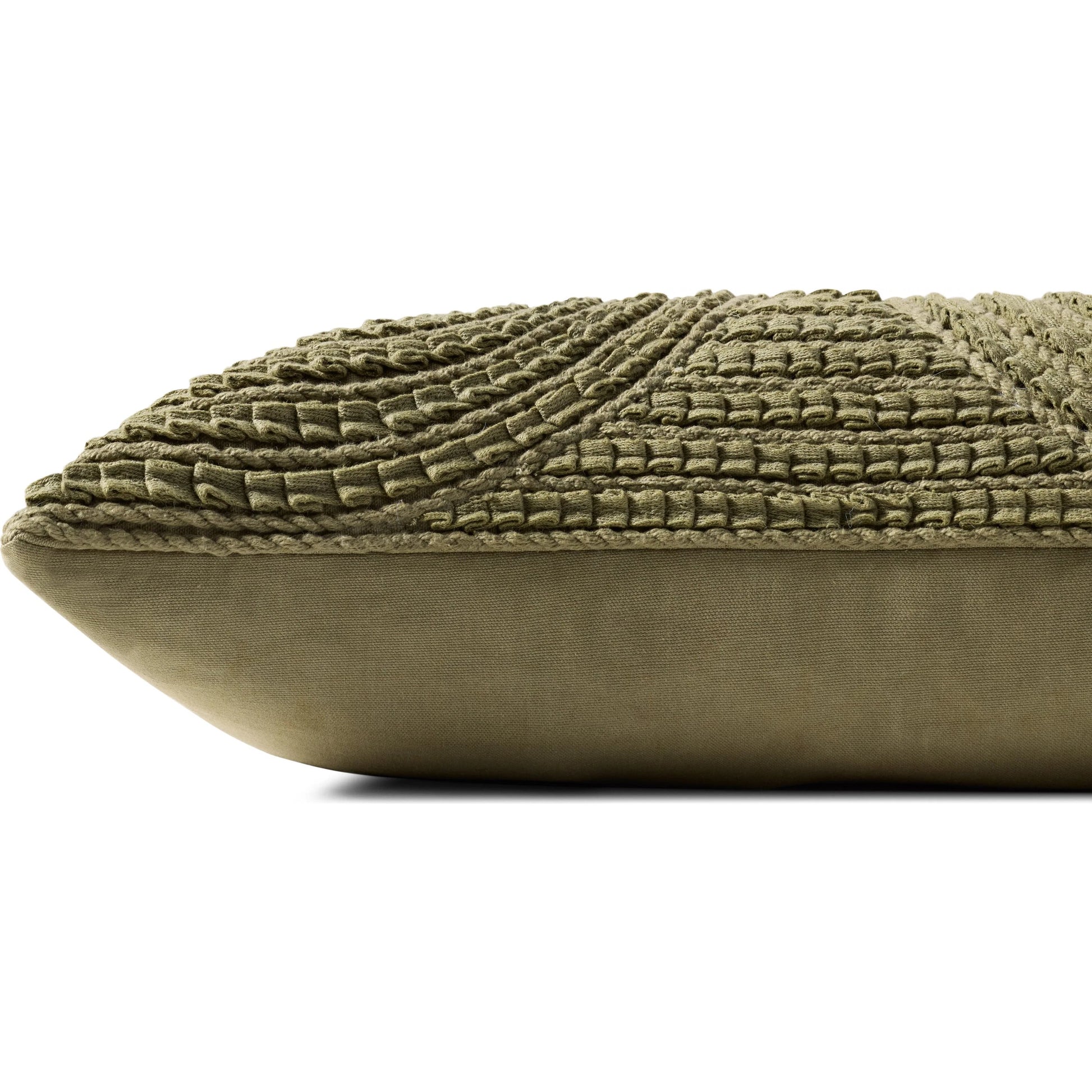 PLL0173 Pillow by Loloi in moss. Made from cotton, rayon in a eclectic & global style.