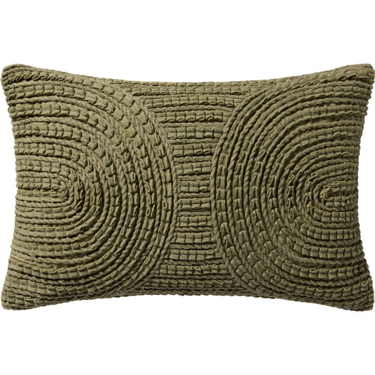 PLL0173 Pillow by Loloi in moss. Made from cotton, rayon in a unique style.