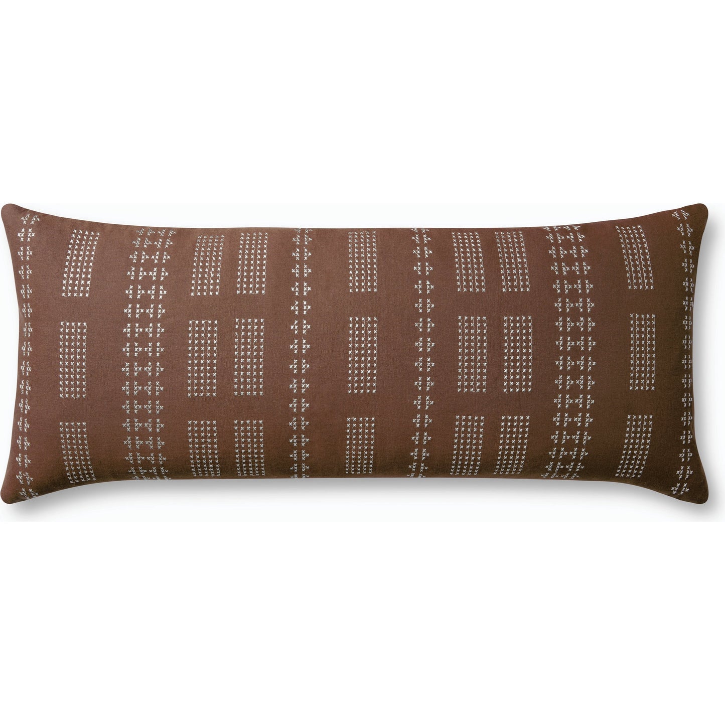 001 SI-2159854,SI-2159855 | Primary Silo | PJS0006 Pillow by Jean Stoffer x Loloi in clay, mist. Made from 100% cotton in a modern style.