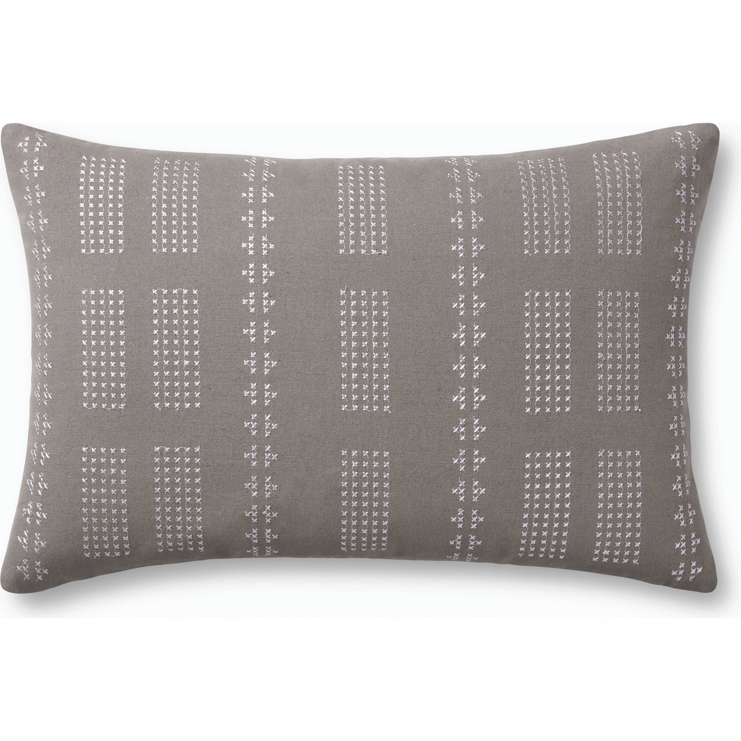 001 SI-2159856,SI-2159857 | Primary Silo | PJS0007 Pillow by Jean Stoffer x Loloi in grey. Made from 100% cotton in a modern style.