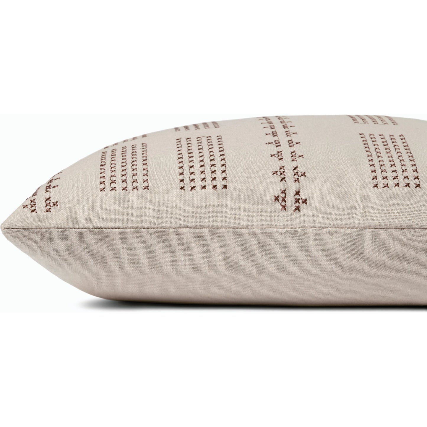 002 SI-2159858,SI-2159859 | Closeup | PJS0008 Pillow by Jean Stoffer x Loloi in natural. Made from 100% cotton in a modern style.