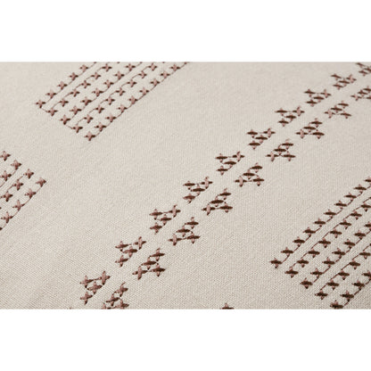 PJS0008 Pillow by Jean Stoffer x Loloi in natural. Made from 100% cotton in a modern style.