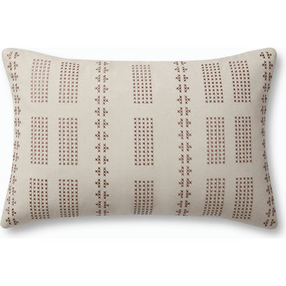 PJS0008 Pillow by Jean Stoffer x Loloi in natural. Made from 100% cotton in a modern style.