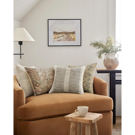 Dusk PAR0005 Pillow by Angela Rose x Loloi in charcoal, ivory. Made from 100% cotton in a unique style.