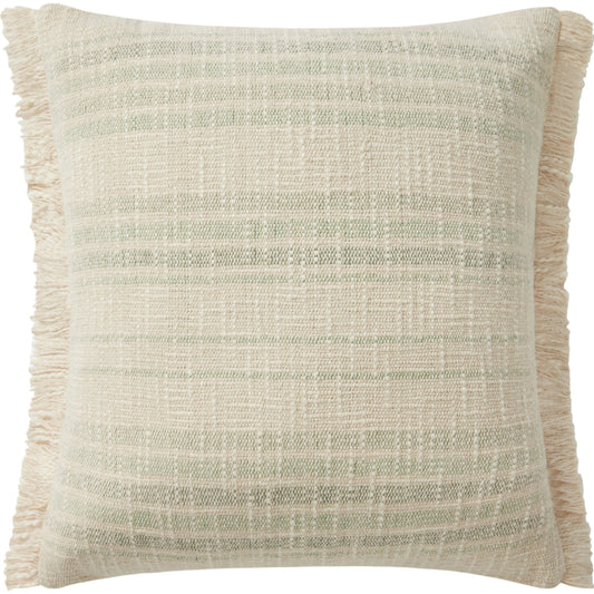 Forrest PAR0007 Pillow by Angela Rose x Loloi in ivory, sage. Made from 100% cotton in a unique style.