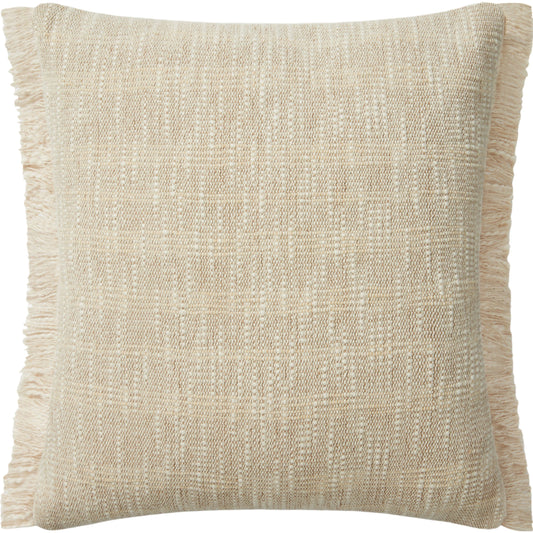 Bella PAR0008 Pillow by Angela Rose x Loloi in sand, natural. Made from 100% cotton in a unique style.