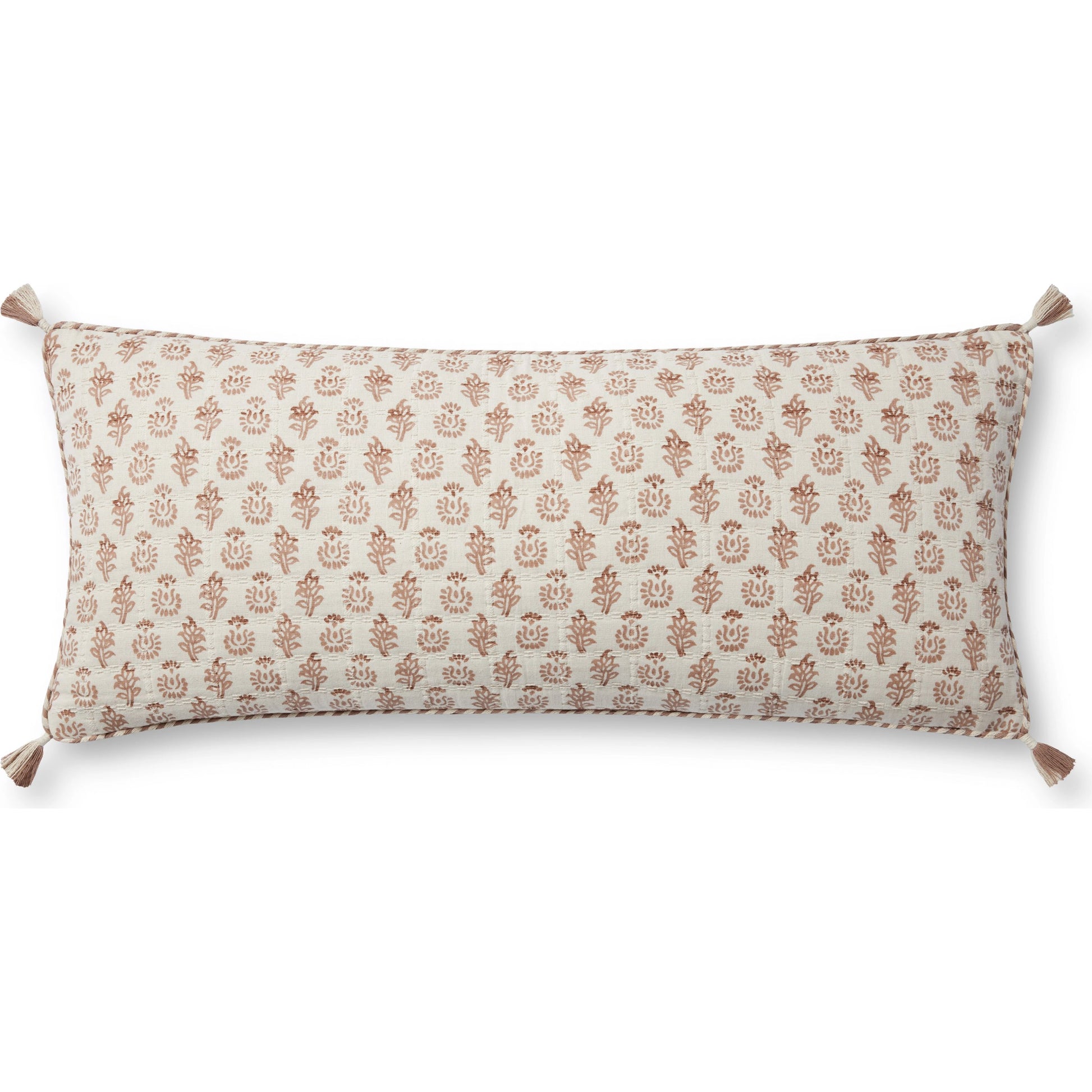 PLL0112 Pillow by Loloi in rose, ivory. Made from 100% cotton in a modern style.