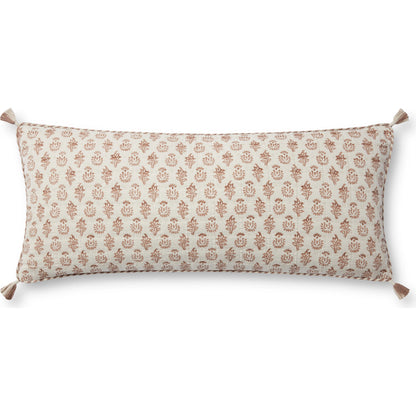 PLL0112 Pillow by Loloi in rose, ivory. Made from 100% cotton in a modern style.