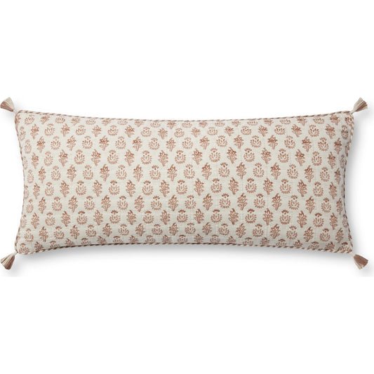 PLL0112 Pillow by Loloi in rose, ivory. Made from 100% cotton in a modern style.