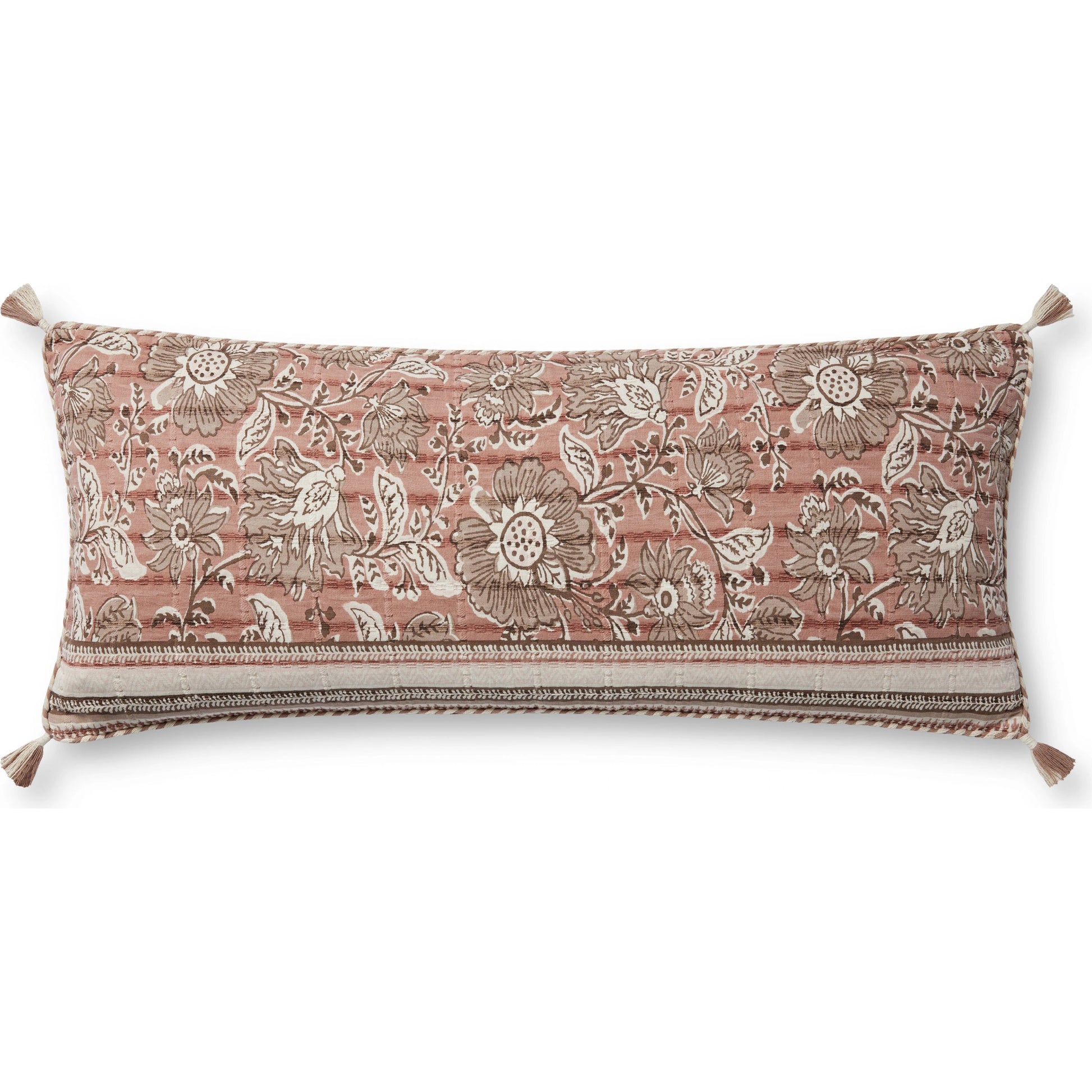 PLL0112 Pillow by Loloi in rose, ivory. Made from 100% cotton in a modern style.