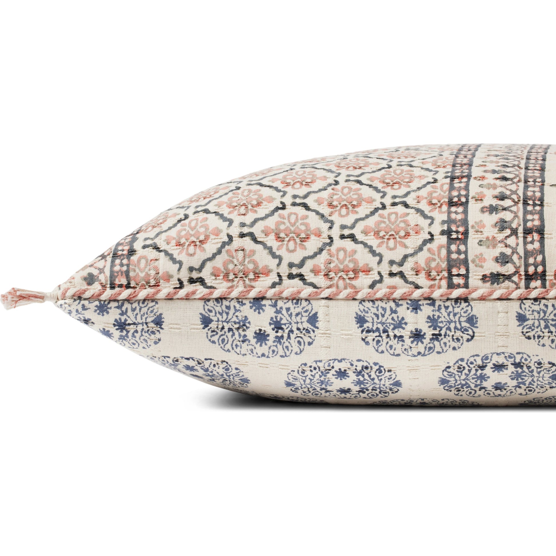 PLL0115 Pillow by Loloi in pink, multi. Made from 100% cotton in a modern style.
