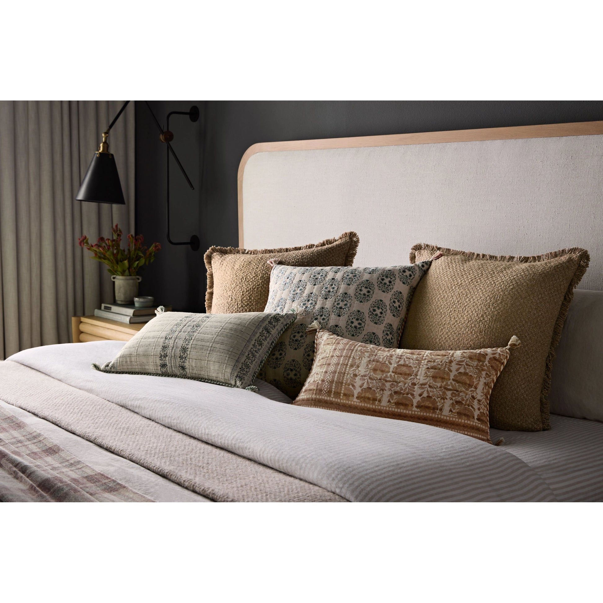 PLL0117 Pillow by Loloi in blush, ivory. Made from 100% cotton in a modern style.