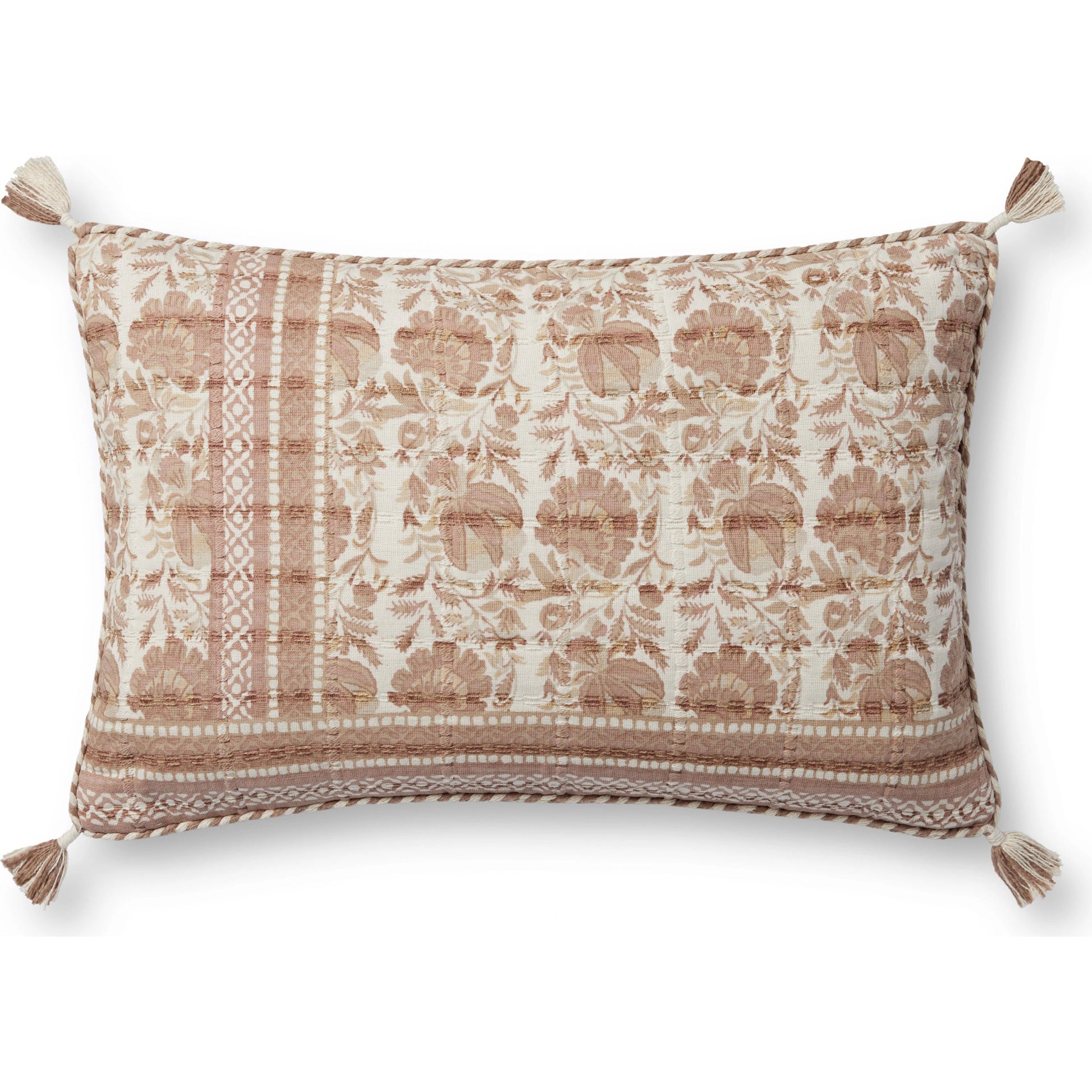 PLL0117 Pillow by Loloi in blush, ivory. Made from 100% cotton in a modern style.