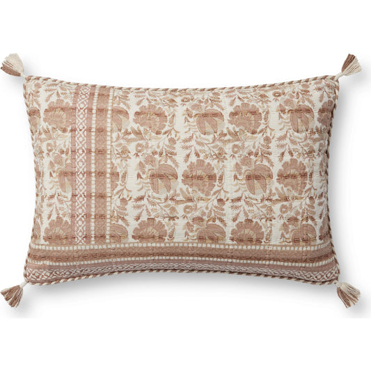 PLL0117 Pillow by Loloi in blush, ivory. Made from 100% cotton in a modern style.