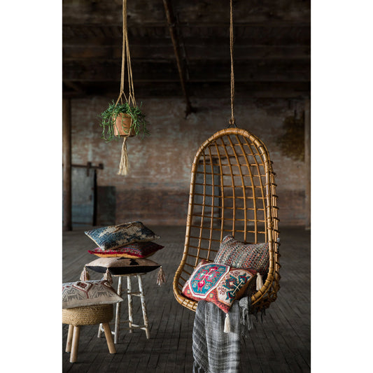 Yarely Pillow by Loloi in multi. Made from jute, wool, cotton in a rustic style.