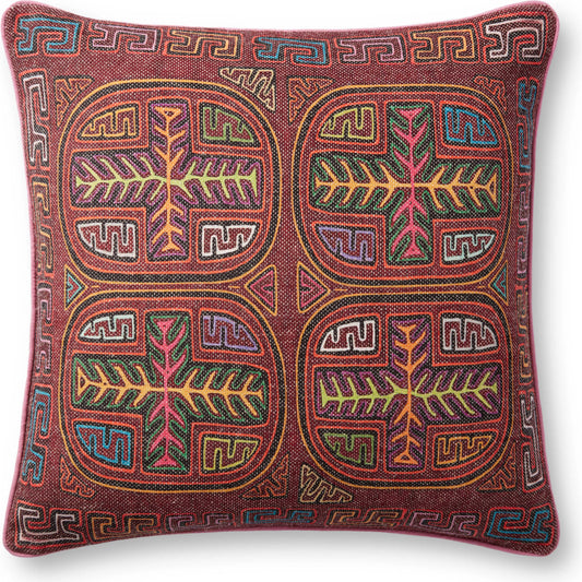 PLL0106 Pillow by Loloi in berry, multi. Made from polyester / cotton in a modern style.