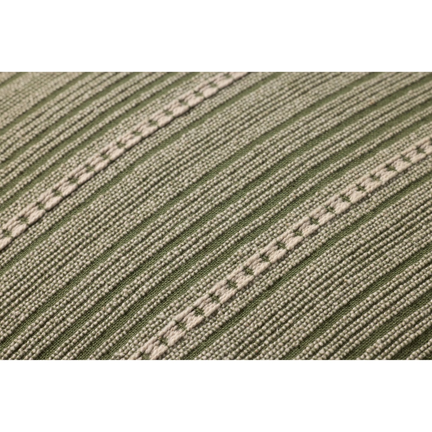 003 SI-2352045,SI-2352048 | Closeup | PCJ0023 Green Pillow by Chris Loves Julia x Loloi in green, natural. Made from 100% cotton in a modern style.