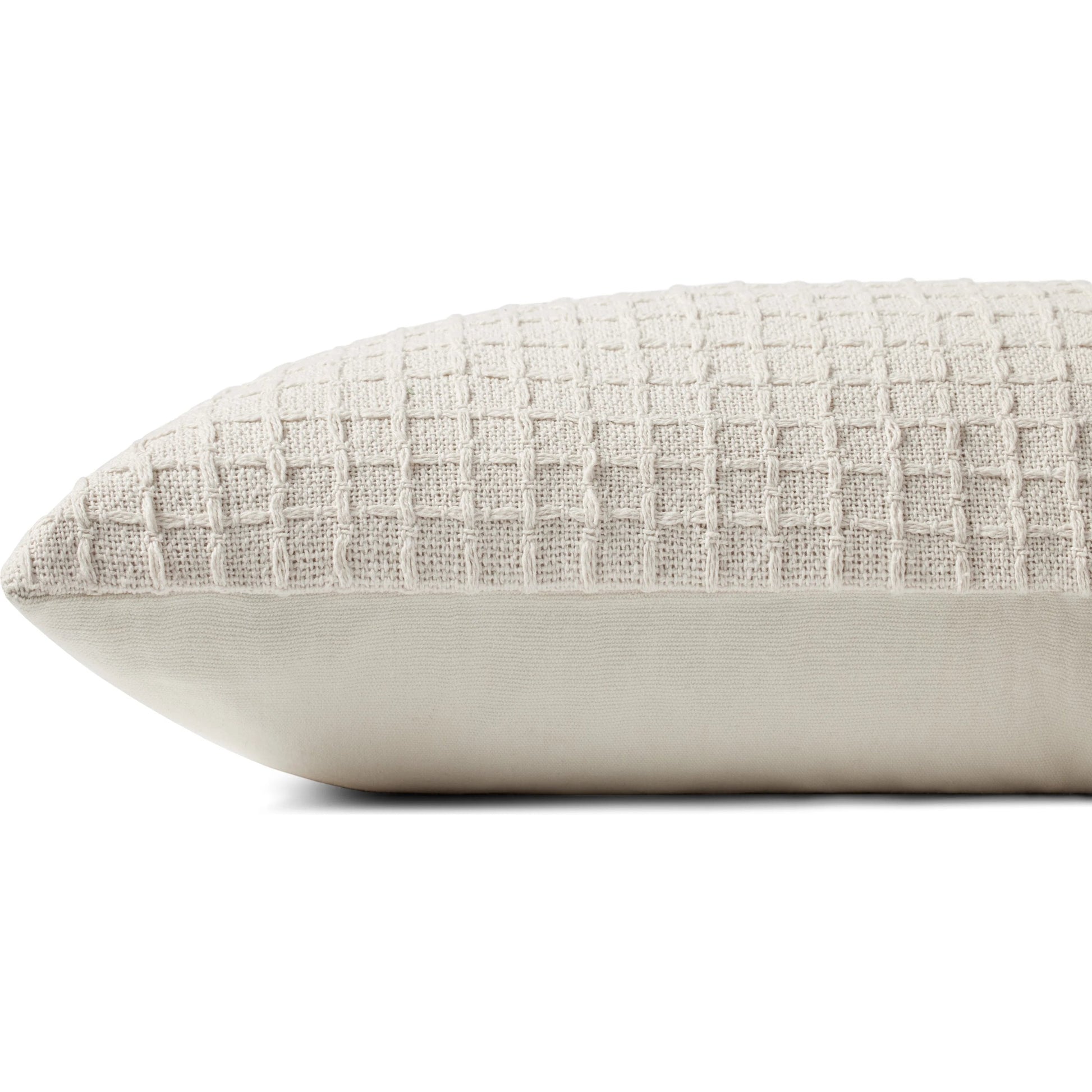 PJS0015 Pillow by Jean Stoffer x Loloi in ivory. Made from 100% cotton in a transitional style.