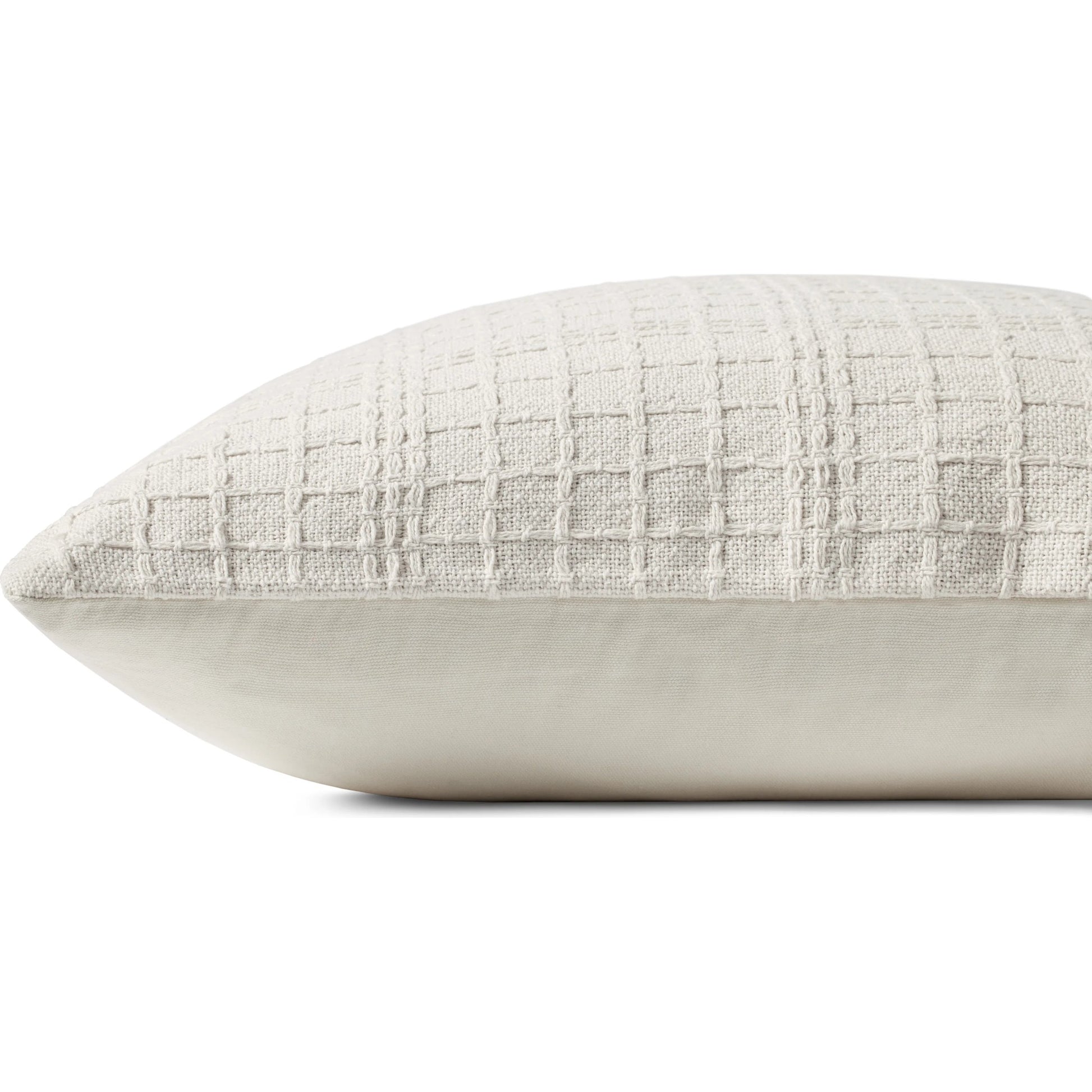 PJS0015 Pillow by Jean Stoffer x Loloi in ivory. Made from 100% cotton in a transitional style.