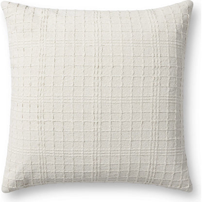 PJS0015 Pillow by Jean Stoffer x Loloi in ivory. Made from 100% cotton in a transitional style.