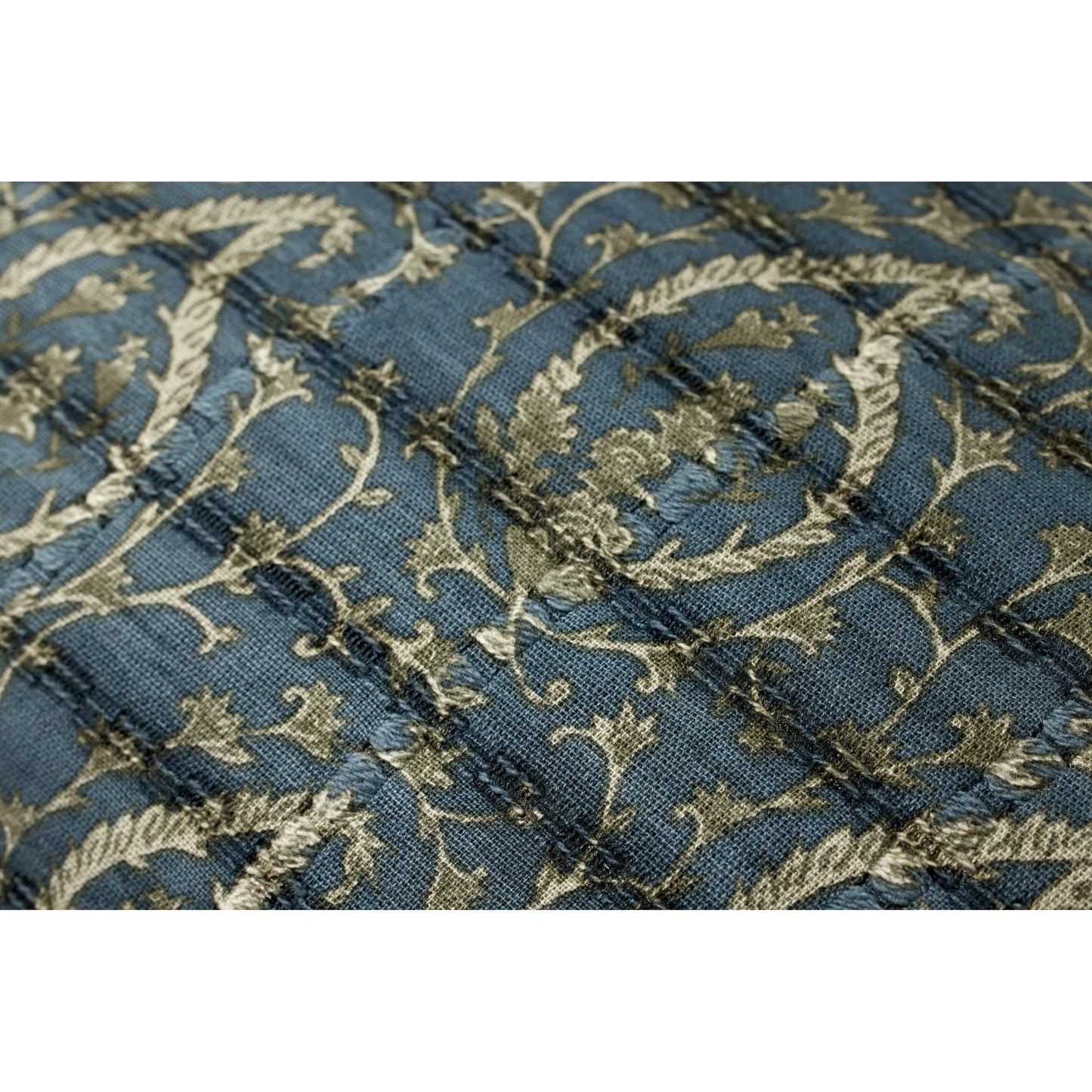003 SI-2352112,SI-2352113 | Closeup | PJS0025 Pillow by Jean Stoffer x Loloi in blue, green. Made from 100% cotton in a traditional style.