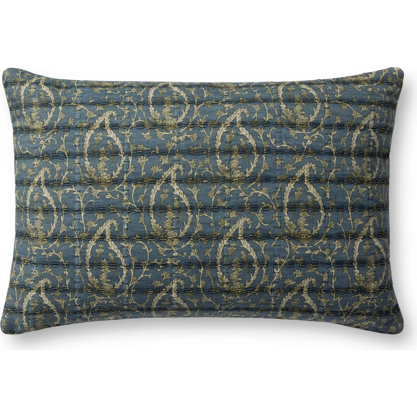 001 SI-2352112,SI-2352113 | Primary Silo | PJS0025 Pillow by Jean Stoffer x Loloi in blue, green. Made from 100% cotton in a traditional style.
