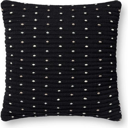 PLL0118 Pillow by Loloi in black. Made from 100% cotton in a modern style.