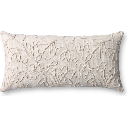 PLL0127 Pillow by Loloi in natural. Made from 100% cotton in a unique style.
