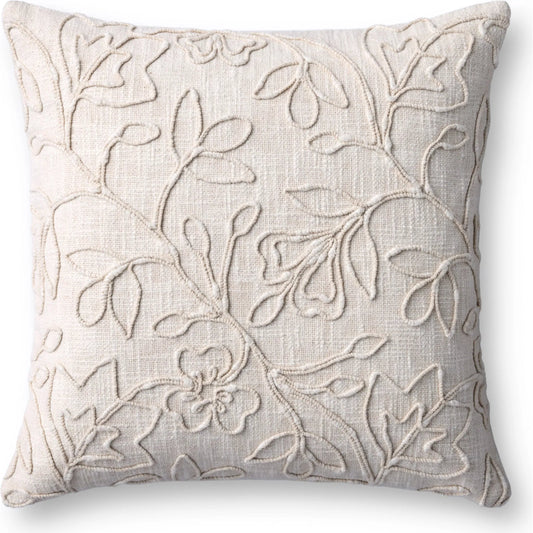 PLL0127 Pillow by Loloi in natural. Made from 100% cotton in a unique style.