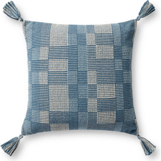 PLL0174 Pillow by Loloi in blue. Made from 100% cotton in a unique style.