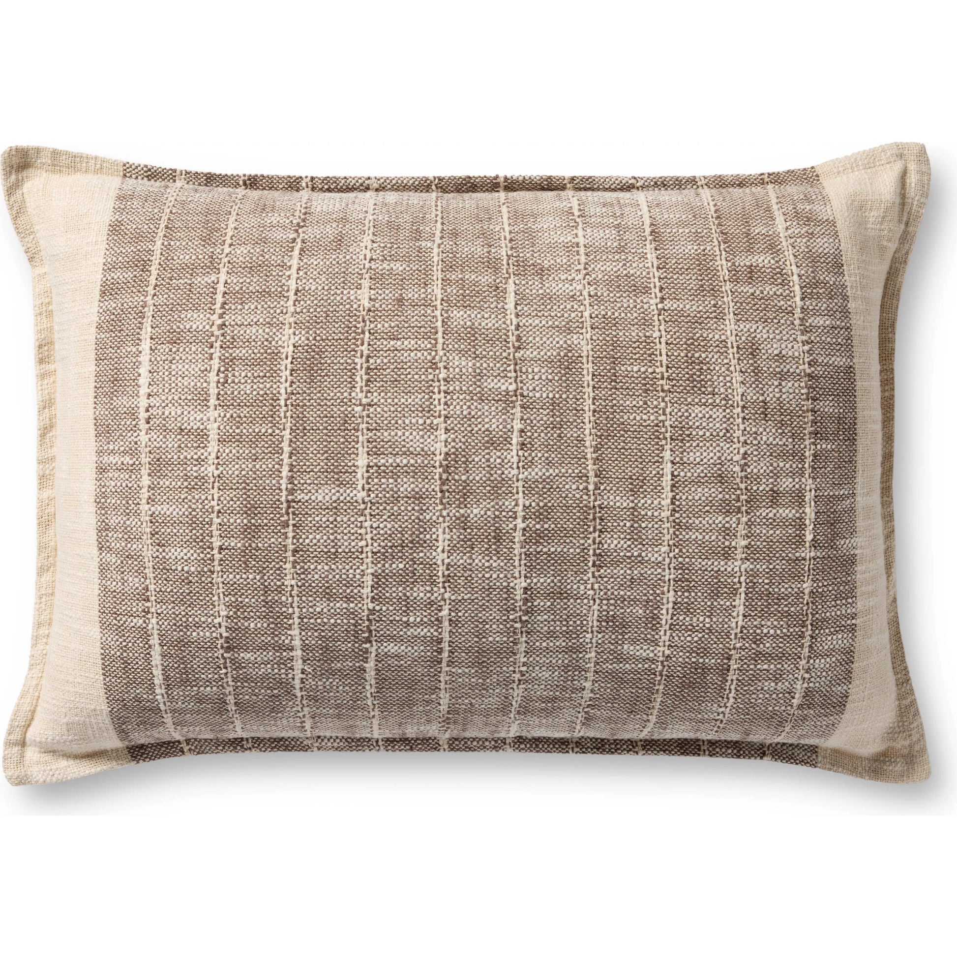 PLL0183 Pillow by Loloi in brown, ivory. Made from 100% cotton in a rustic style.
