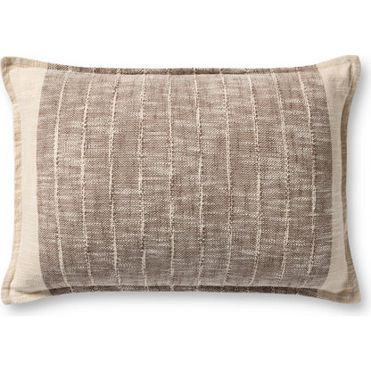 PLL0183 Pillow by Loloi in brown, ivory. Made from 100% cotton in a rustic style.