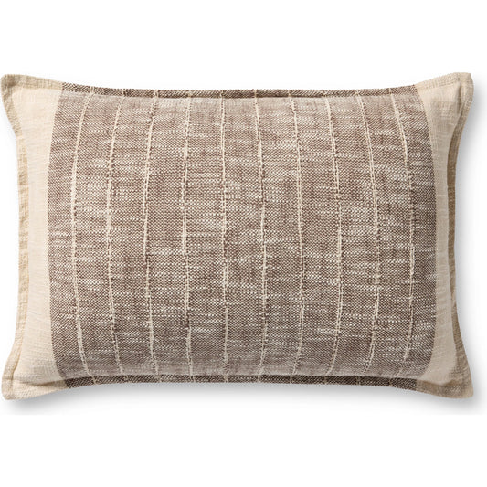 PLL0183 Pillow by Loloi in brown, ivory. Made from 100% cotton in a unique style.