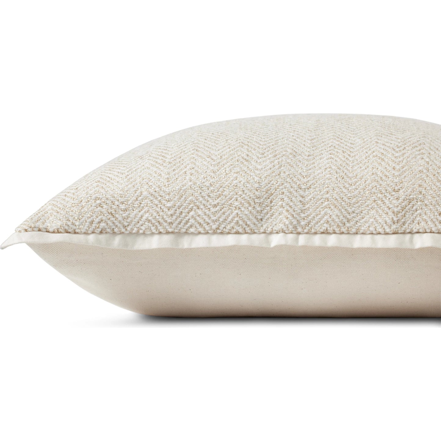 002 SI-2352089,SI-2352096 | Closeup | PJS0018 Ivory Pillow by Jean Stoffer x Loloi in ivory. Made from cotton, rayon in a transitional style.