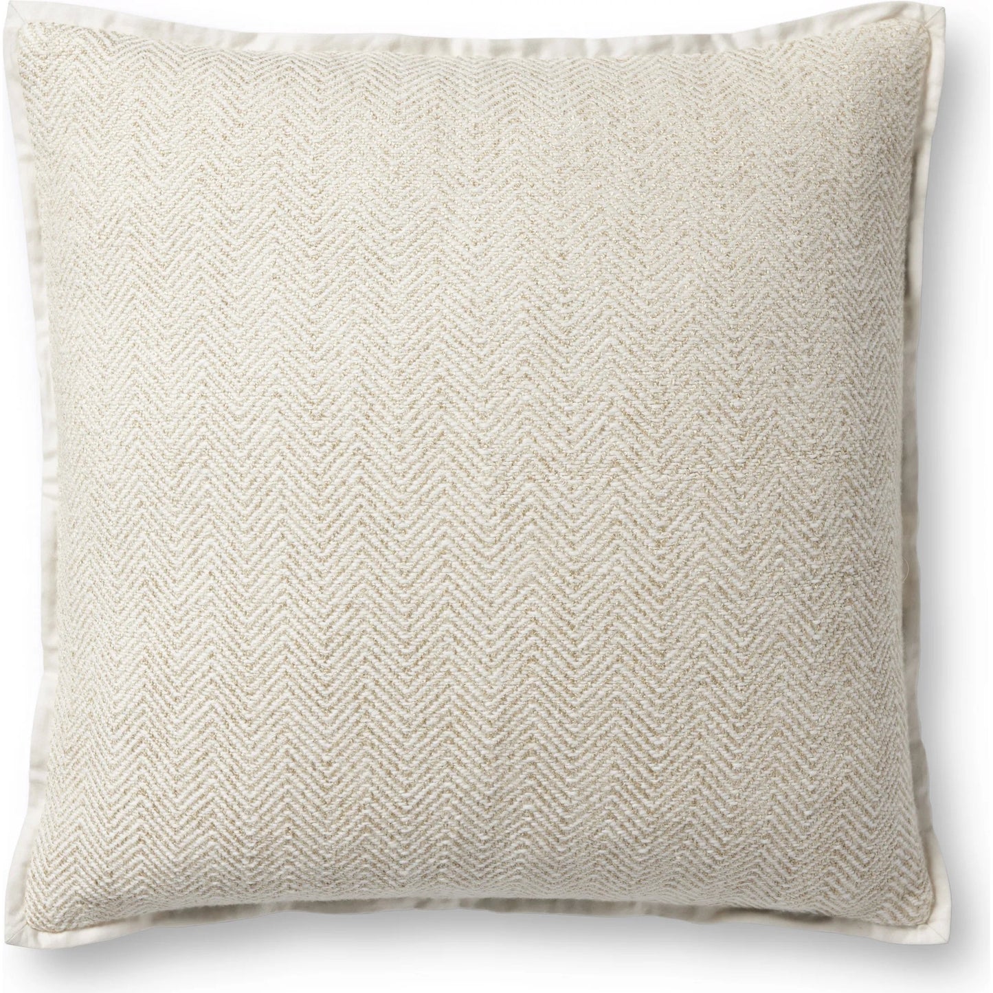 001 SI-2352089,SI-2352096 | Primary Silo | PJS0018 Ivory Pillow by Jean Stoffer x Loloi in ivory. Made from cotton, rayon in a transitional style.