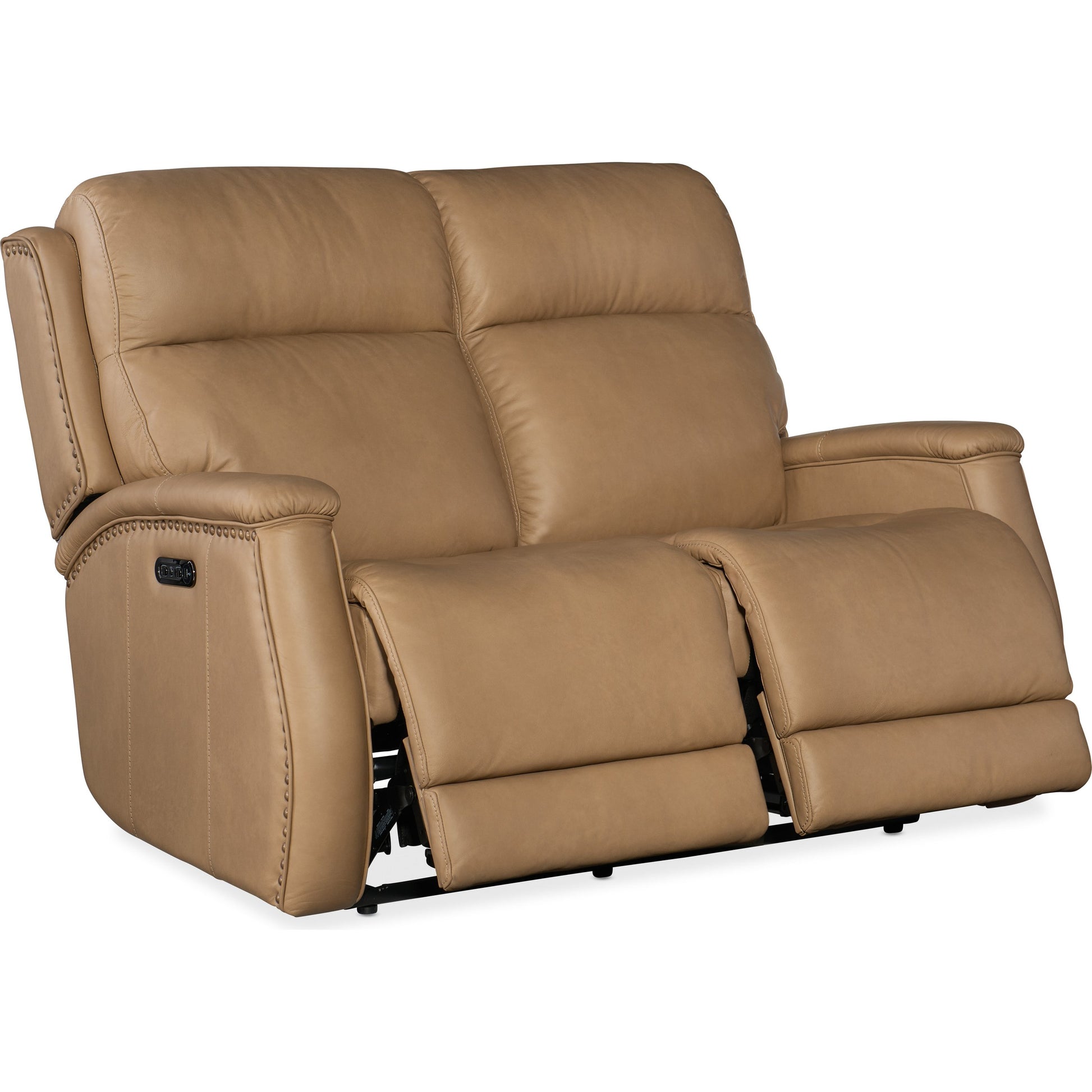 Rhea Zero Gravity Power Loveseat by Hooker Furniture. Made from leather in a traditional style.